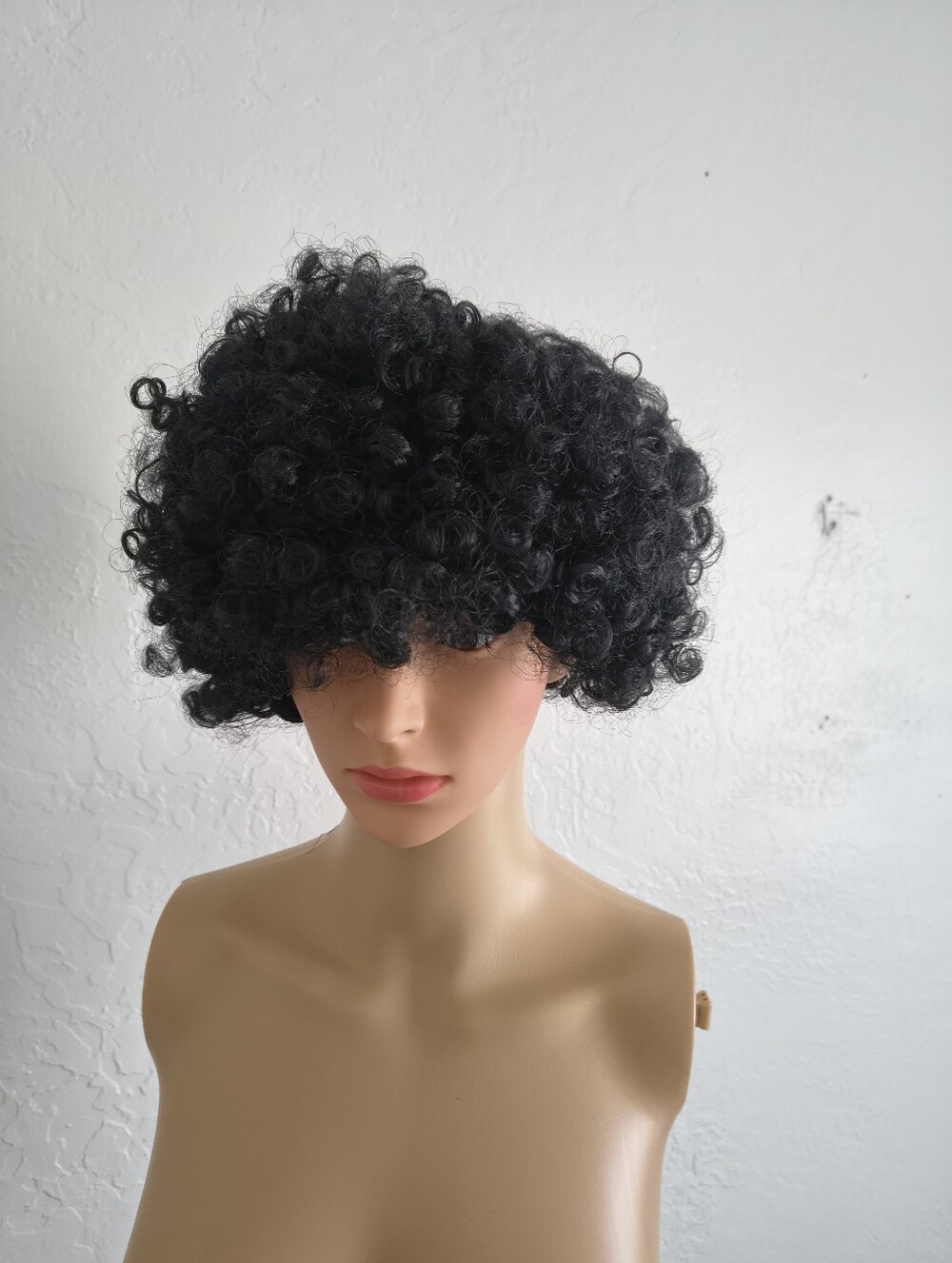 Black Curly Afro Costume Wig Short Synthetic Disco 70s 80s Halloween Unisex